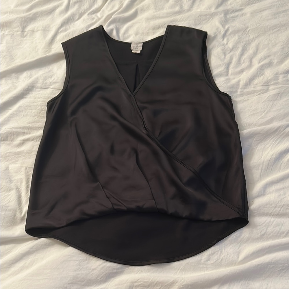 Joie Black Wrap-Style Sleeveless Blouse